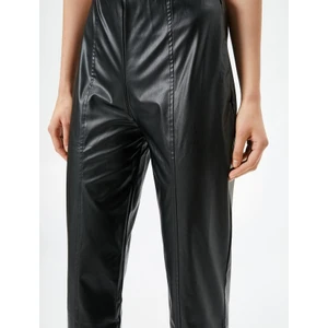 Deri Görünümlü Skinny Pantolon