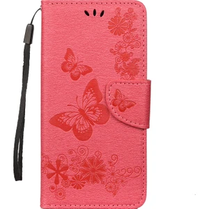 4U Sky Baskı Kelebek Çiçekleri Deri Stand Cüzdan Folio Kılıfı Xiaomi Redmi Not 7s/not 7/not 7 Pro (Hindistan) -Rose (Yurt Dışından)