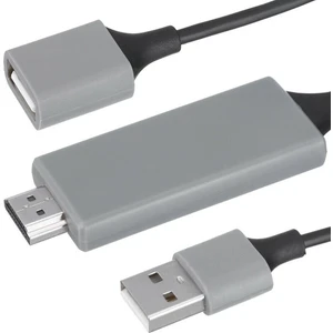 Tüm Telefon ve Tabletler Için Hdmı Tv Görüntü Aktarım Kablosu : 1x Erkek USB + 1x Dişi USB Şarj Özellikli To HDMI 1m Kablo.