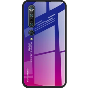 4U Sky Xiaomi Mi 10/mi 10 Pro-Mavi Gül Için Gradyan Renk Temperli Cam+Pc+Tpu Telefon Kasası (Yurt Dışından)