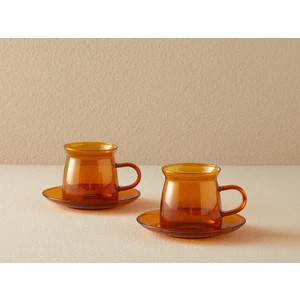 English Home Tasty Borosilikat Cam 2'li Kahve Fincan Takımı 220 ml Amber