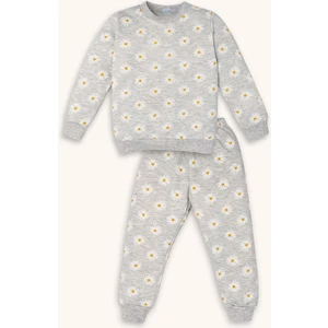 Papatya Desenli Şardonlu Eşofman Takımı