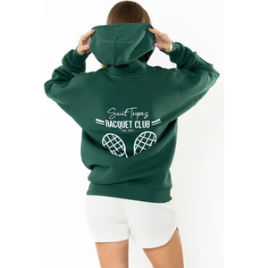 Racquet Club Oversize Hoodie Kadın - Yeşil