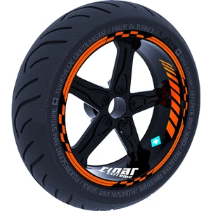 Çınar Extreme Alev Turuncusu Moto Gp Iç Dış Jant Şeridi Takım Sticker Çınar Extreme
