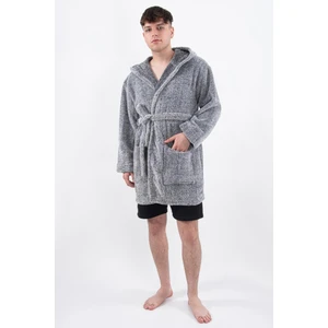 Plain Unisex Sabahlık Bornoz Wellsoft Peluş Kapşunlu Erkek Kadın Sabahlık