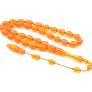 Usta Işi Sistemli Beyzi Kesim Turuncu Uçak Camı Tesbih