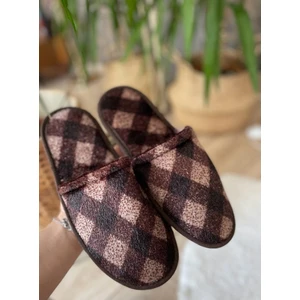 Erkek Ev Terliği Kışlık Terlik Kahve Siyah