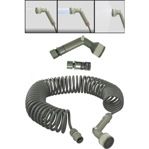 Express Reyon Spiral Hortum Seti Uzayan Bahçe Hortumu Tabancalı Fıskiyeli Hortum 15 Metre Konnektörler Dahil
