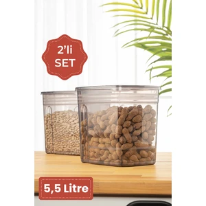 2li 5,5 Litre Strip Mega Boy Erzak Saklama Kabı Antrasit