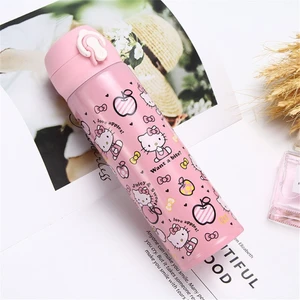 350/500 ml Hello Kitty Desenli Çocuk Termal Su Şişesi - Pembe (Yurt Dışından)