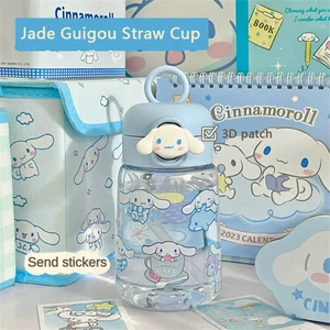 Sanrio Karikatür Yaz Spor Su Şişesi Kawaii Cinnamoroll Kuromi Anime Bomba Kapağı Düz Tüp Bardak (Yurt Dışından)