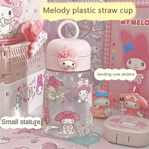 Sanrio Karikatür Yaz Spor Su Şişesi Kawaii Cinnamoroll Kuromi Anime Bomba Kapağı Düz Tüp Bardak (Yurt Dışından)