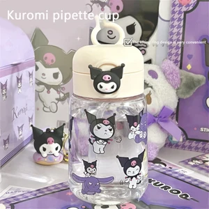 Sanrio Karikatür Yaz Spor Su Şişesi Kawaii Cinnamoroll Kuromi Anime Bomba Kapağı Düz Tüp Bardak (Yurt Dışından)