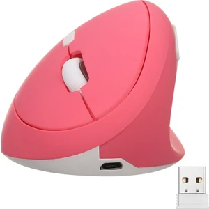 Y08 Dikey Kablosuz 2.4g Sessiz Şarjlı 6 Tuşlu Vertical Mouse 1600DPI 400MAH Pembe