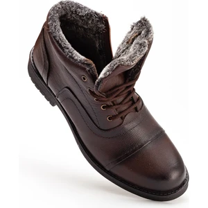 DMT27 Erkek  Deri Kürklü Bağcıklı Bot