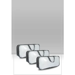 3'lü Set Pvc & Şeffaf Telli Valiz Hurç 60x30x18