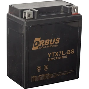 Akü 12 Volt 7 Amper Orbus YTX7L-BS Asit Içinde Karbon Bisiklet Aküsü 1 Ah