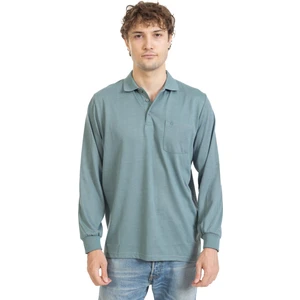 Mutlu City Erkek Polo Yaka Cepli Uzun Kollu Mevsimlik Sweatshirt 1103-MINT Yeşili