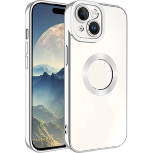 Apple iPhone 15 Kılıf Kamera Korumalı Renkli Kenar Şeffaf Halka Tasarım Silikon Kapak