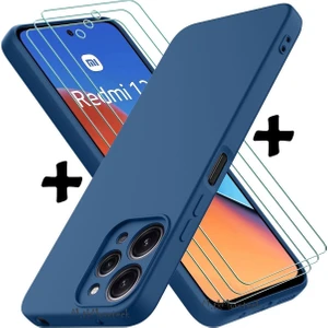 M.TK Moveteck Redmi 12 Kılıf Soft Yumuşak Mat Slim Kaymaz Silikon Kapak + 9h Ekran Koruyucu Cam 2in1 Set