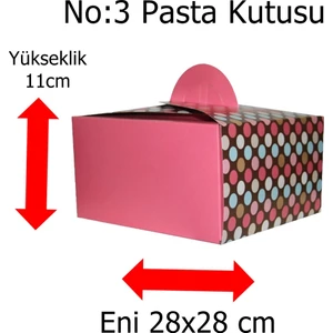 Pasta Kutusu  No:3 -11X28X28 cm Ebatlarda 1 Adet Gelecektir