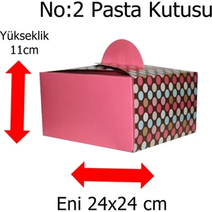 Pasta Kutusu  No:2 -11X24X24 cm Ebatlarda 1 Adet Gelecektir