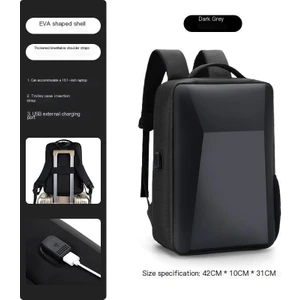 Çok Fonksiyonlu Bilgisayar Çantası Sert Kabuk Şarj Sırt Çantası Büyük Kapasiteli Eğlence Seyahat Iş Sırt Çantası Erkekler Için (Yurt Dışından)