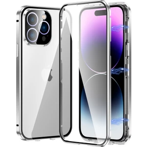 Xstep Case iPhone 15 Pro Çift Sides Temizlikli Cam Telefon Kılıf Metal Çerçeve Toka Manyetik Telefon Kapağı (Yurt Dışından)