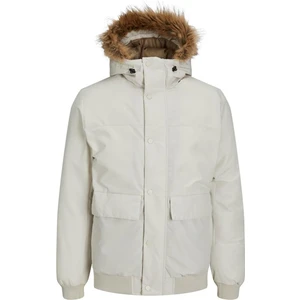 Jack & Jones Jjchamp Bomber Jacket Faux Fur Krem