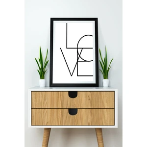 Tek Parça Çerçeve Görünümlü Yazılı Mdf Tablo "love"