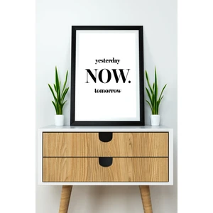 Tek Parça Çerçeve Görünümlü Yazılı Mdf Tablo "yesterday Now Tomorrow"