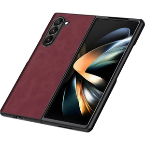 Samsung Galaxy Z Fold5 Için Deri Desenli Plastik Koruma Kılıf - AL3156