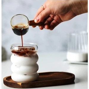 Angel Design 1 Adet Isıya Dayanıklı Borosilikat Cam Şerit Şeklinde Bardak Sunum Bardağı 300 ml