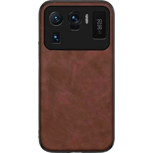 Xiaomi 11 Ultra Için Luxury Leather Series Deri Desenli Plastik Koruma Kılıf - AL8125