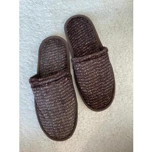 Erkek Ev Terliği Kışlık Terlik Kahve Siyah