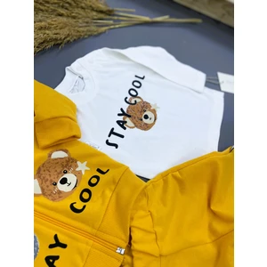 Stay Cool Ayı Baskılı 2 Ip Mevsimlik Erkek Bebek Hırkalı 3 Lü Takım