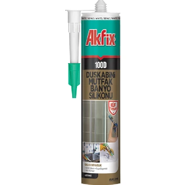 Akfix 100D Duşakabin Mutfak Banyo Silikonu 280 ml