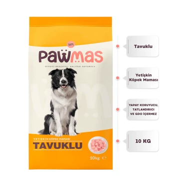 Pawmas Tavuklu Yetişkin Köpek Maması 10