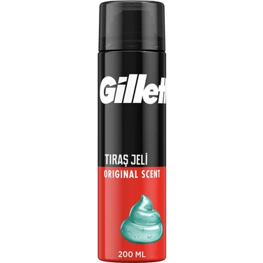 Gillette 200 ml Tıraş Jeli Orijinal Koku ile Pürüzsüz Tıraş ve Kolay Uygulama