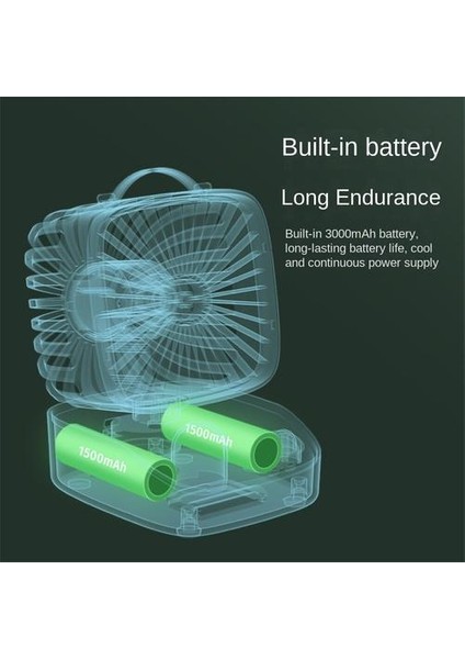 2400 Mah Elle Tutulan Fan, Portatif Plastik Basit, Büyük Rüzgar ve Sessiz Fan (Yurt Dışından) indirimleri