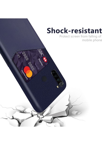 Ksq Pc+Pu+Bez Hibrit Arka Mobil Kabuk, Xiaomi Redmi Için Kart Yuvası ile Not 8-Blue (Yurt Dışından)
