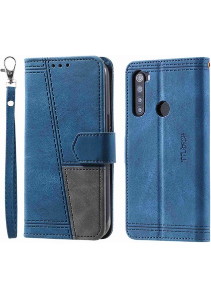 Xiaomi Için Ttudrch Redmı Not 8/not 8 2021 004 Cilt Dokunuşlu Telefon Kılıfı, Rfıd Engelleme Standı Standı Cüzdanı Kayış Mavisi (Yurt Dışından)