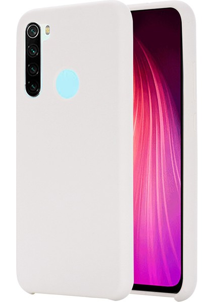 Xiaomi Redmi Için Kayışlı Ipeksi Yumuşak Dokunuşlu Sıvı Silikon Kapak Kasası Not 8 2021-BEYAZ (Yurt Dışından)
