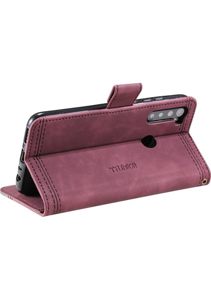 Xiaomi Redmi Için Ttudrch Not 8/not 8 2021 004 Cilt Dokunuşlu Telefon Kılıfı, Rfıd Engelleme Standı Standı Cüzdan Strap-Dark Kırmızı (Yurt Dışından) fırsatları