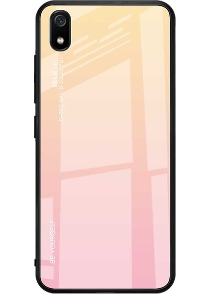 Gradyan Renk Cam+Tpu Hibrit Kılıf Xiaomi Redmi 7A-GOLD Pembesi (Yurt Dışından)