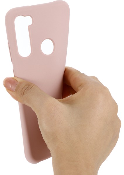 Xiaomi Redmi Için Kayışlı Ipeksi-Yumuşak Dokunuşlu Sıvı Silikon Kapak Kasası Not 8 2021-PEMBE (Yurt Dışından)
