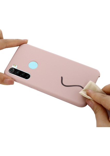 Xiaomi Redmi Için Kayışlı Ipeksi-Yumuşak Dokunuşlu Sıvı Silikon Kapak Kasası Not 8 2021-PEMBE (Yurt Dışından)