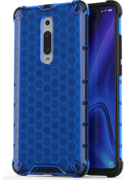 Petek Deseni Tpu+Pc Hibrit Şok Geçirmez Telefon Xiaomi Redmi K20/REDMI K20 Pro/mi 9t/mi 9t Pro-Blue (Yurt Dışından)