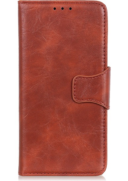 Crazy Horse Split Deri Flip Kapak Cüzdan Standı Xiaomi Redmi Note 8t-Brown (Yurt Dışından)