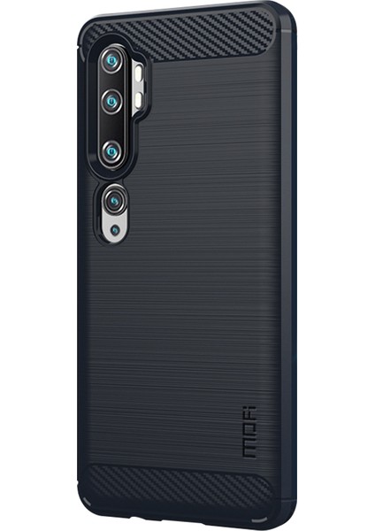 Xiaomi Mi Cc9 Pro/not 10/not 10 Pro-Dark Mavi Için Karbon Fiber Fırçalı Tpu Kabuğu (Yurt Dışından)
